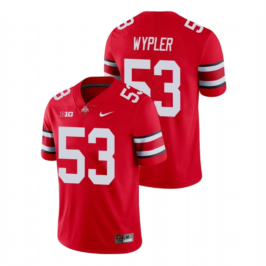 Ohio State Buckeyes Men's NCAA Luke Wypler #53 Scarlet Game College Football Jersey VCX1749RZ